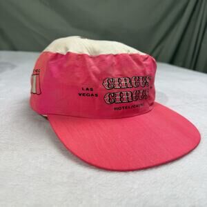 Vtg Circus Circus Las Vegas Reno Hotel Casino Painters Snapback Hat Cap Hot Pink